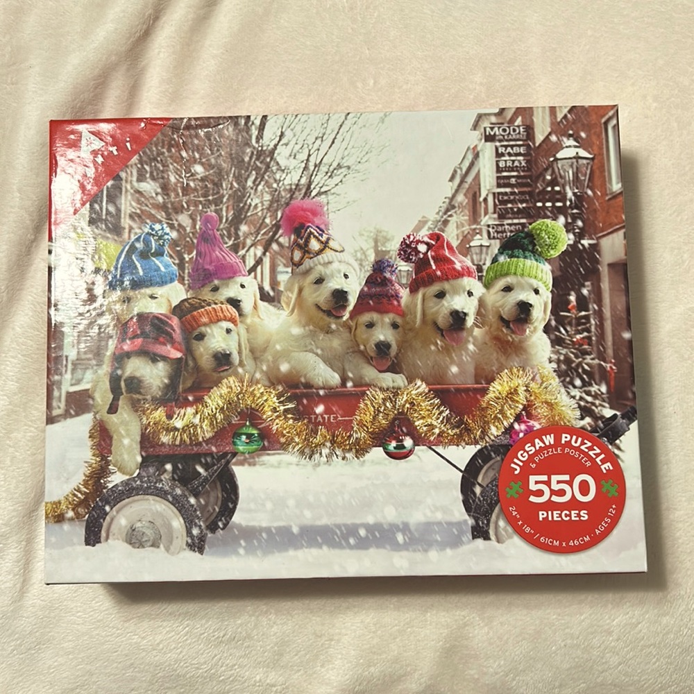 Like New 550 Piece Jigsaw Puzzle Snowy Puppies by Ceaco